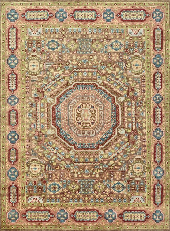 Mamluk Rug 8'10'' x 12' Brown Wool Traditional Hand-Knotted Oriental Carpet