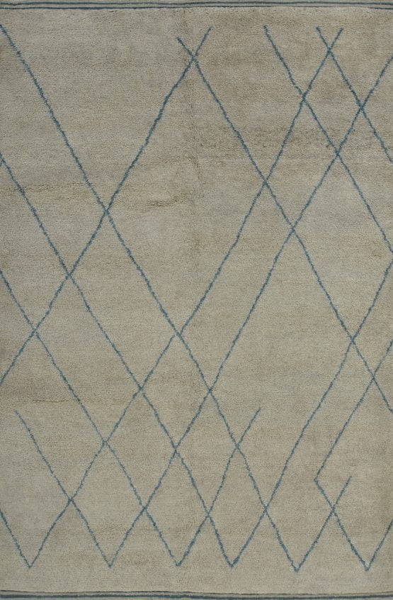 Moroccan Rug 5'11'' x 9'1'' Gray Wool Contemporary Hand-Knotted Carpet