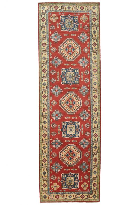 Kazak Runner 5'1'' x 16'5'' Red Wool Tribal Hand-Knotted Oriental Rug