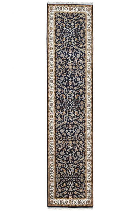 Fine Nain Runner 2'8'' x 11'7'' Blue Wool Traditional Hand-Knotted Rug