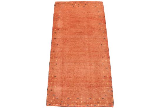Gabbeh Rug 2'3'' x 4'6'' Rust Wool Contemporary Hand-Knotted Carpet