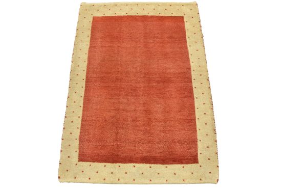 Gabbeh Rug 2'8'' x 3'11'' Red Wool Contemporary Hand-Knotted Carpet