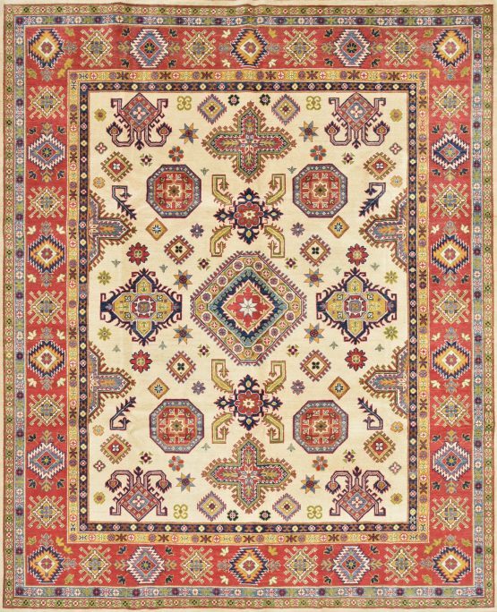 Kazak Rug 8'3'' x 10' Beige Wool Tribal Hand-Knotted Oriental Carpet