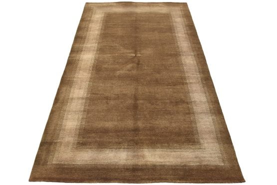 Gabbeh Rug 5'6'' x 8'6'' Brown Wool Contemporary Hand-Knotted Carpet