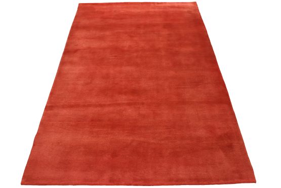 Gabbeh Rug 5'9'' x 7'10'' Red Wool Contemporay Hand-Knotted Carpet