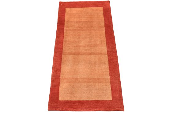 Gabbeh Rug 2'3'' x 4'6'' Rust Wool Contemporary Hand-Knotted Carpet