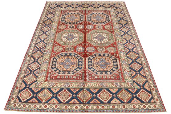 Fine Kazak Rug 8'3'' x 10'5'' Red Wool Tribal Hand-Knotted Oriental Carpet