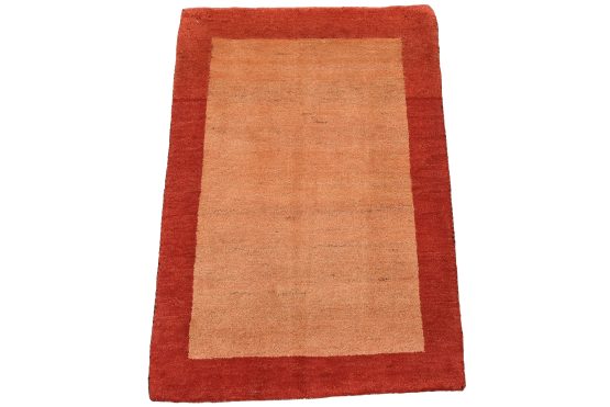 Gabbeh Rug 2'1'' x 3' Rust Wool Contemporary Hand-Knotted Carpet