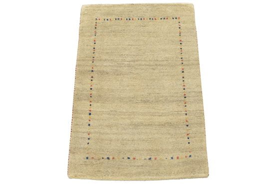 Gabbeh Rug 1'11'' x 2'10'' Beige Wool Contemporary Hand-Knotted Carpet