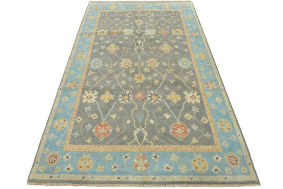 Anatolia Rug 6'2'' x 9'7'' Gray Wool Traditional Hand-Knotted Oriental Carpet