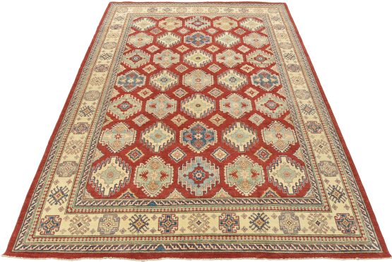 Kazak Rug 10'9'' x 14'4'' Red Wool Tribal Hand-Knotted Oriental Carpet
