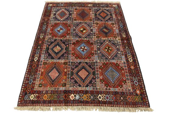 Yalameh Rug 5' x 6'6'' Multicolor Wool Vintage Tribal Hand-Knotted Carpet
