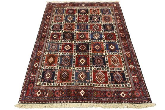 Yalameh Rug 5'1'' x 6'10'' Multicolor Wool Vintage Tribal Hand-Knotted Carpet