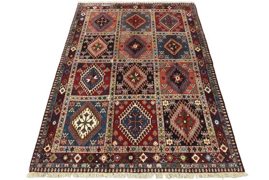 Yalameh Rug 4'11'' x 6'7''  Multicolor Wool Vintage Tribal Hand-Knotted Carpet