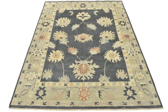 Anatolia Rug 7'9'' x 9'11'' Gray Wool Modern Hand-Knotted Oriental Carpet