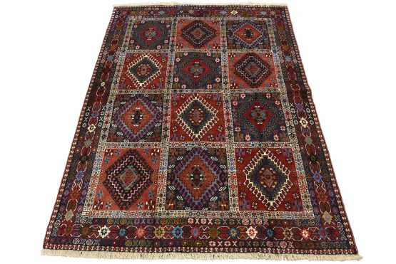 Yalameh Rug 5' x 6'6'' Multicolor Wool Vintage Tribal Hand-Knotted Carpet