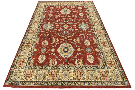Kazak Rug 8'10'' x 12'3'' Red Wool Traditional Hand-Knotted Oriental Carpet