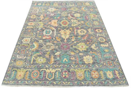 Anatolia Rug 8'5'' x 10'1'' Gray Wool Modern Hand-Knotted Oriental Carpet