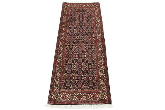 Fine Bidjar Runner 2'5'' x 6'5'' Blue Wool Traditional Hand-Knotted Oriental Rug