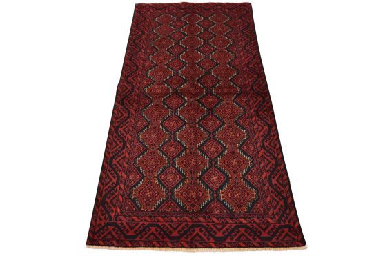 Baloch Rug 3'8'' x 6'11'' Blue Wool Vintage Tribal Hand-Knotted Oriental Carpet