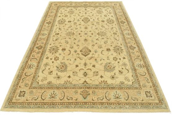 Afghan Ziegler Khorjin Carpet 60 x 90 Hand Knotted Brown Stripe Orient 