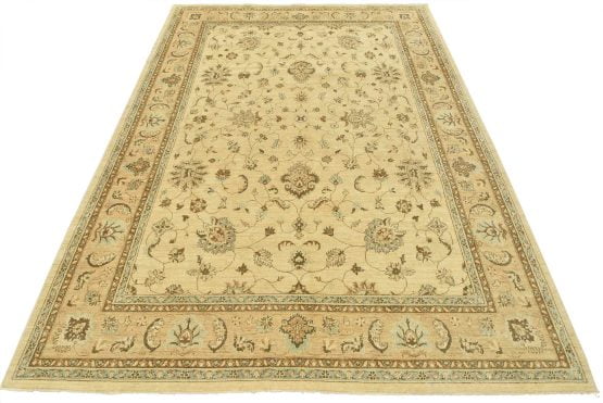 Ziegler Rug 9'3'' x 12'4'' Beige Wool Traditional Hand-Knotted Oriental Carpet