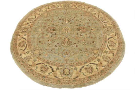 Ziegler Rug 10'1'' x 10'1'' Blue Wool Traditional Hand-Knotted Oriental Carpet