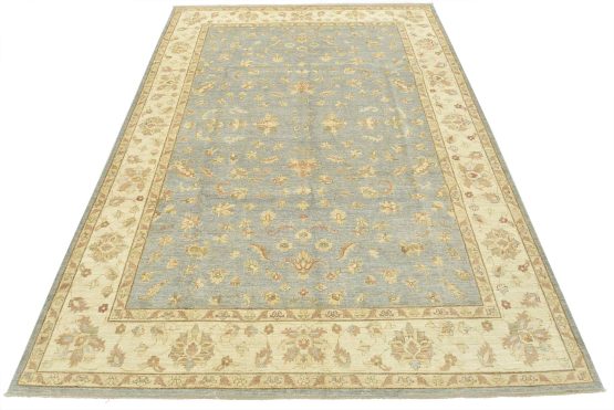 Ziegler Rug 9'1'' x 11'11'' Blue Wool Traditional Hand-Knotted Oriental Carpet