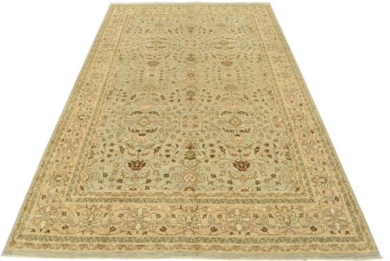 Ziegler Rug 9' x 12'6'' Blue Wool Traditional Hand-Knotted Oriental Carpet