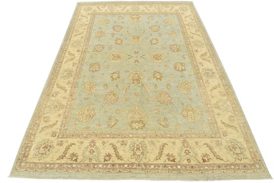 Ziegler Rug 8'10'' x 11'10'' Blue Wool Traditional Hand-Knotted Oriental Carpet