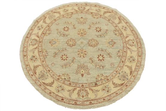 Ziegler Rug 5'3'' x 5'2'' Blue Wool Traditional Hand-Knotted Oriental Carpet