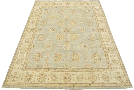 Ziegler Rug 8'1'' x 9'9'' Blue Wool Traditional Hand-Knotted Oriental Carpet