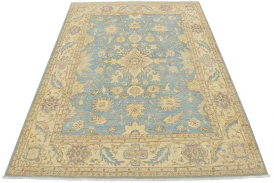 Ziegler Rug 8'2'' x 10'1'' Blue Wool Traditional Hand-Knotted Oriental Carpet