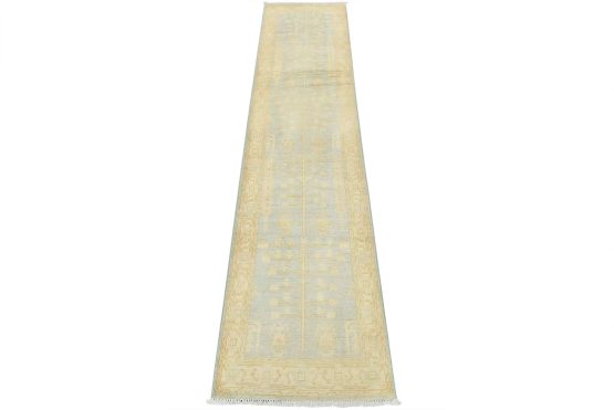 Ziegler Runner 2'9'' x 11'8'' Blue Wool Modern Hand-Knotted Oriental Rug