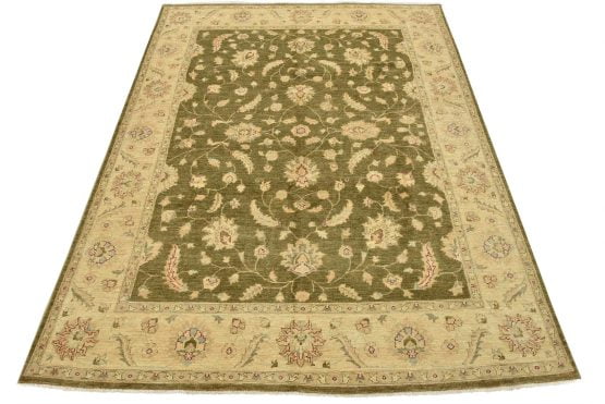 Ziegler Rug 8'2'' x 9'10'' Green Wool Traditional Hand-Knotted Oriental Carpet