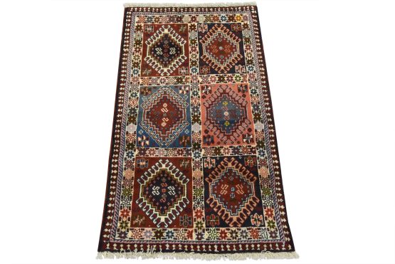 Yalameh Rug 1'11' x 3'6'' Multicolor Wool Vintage Tribal Hand-Knotted Carpet