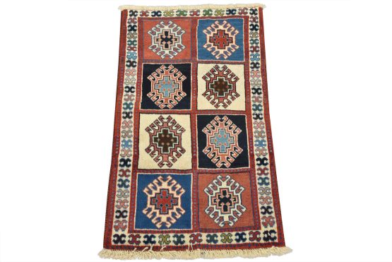 Yalameh Rug 1'9'' x 2'10'' Multicolor Wool Vintage Tribal Hand-Knotted Carpet