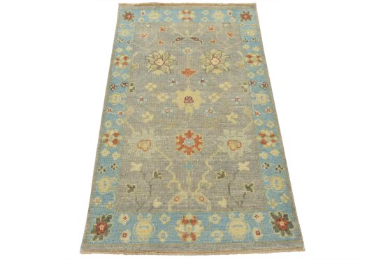 Anatolia Rug 3' x 5'1'' Gray Wool Traditional Hand-Knotted Oriental Carpet