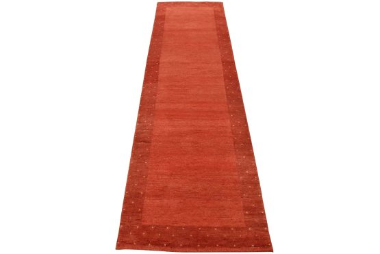 Gabbeh Runner 3' x 9'10''  Red Wool Contemporary Hand-Knotted Rug