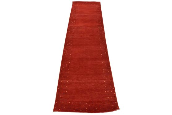 Gabbeh Runner 2'10'' x 9'8'' Red Wool Contemporary Hand-Knotted Oriental Rug