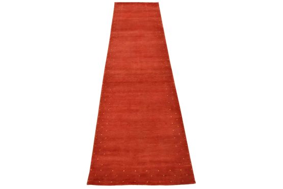 Gabbeh Runner 2'11'' x 10'1'' Red Wool Contemporary Hand-Knotted Oriental Rug