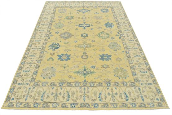 Ziegler Rug 9’4” x 11’10” Yellow Wool Modern Hand-Knotted Oriental Carpet