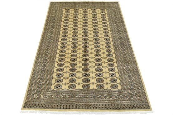 Bokhara Rug 6'2'' x 8'11'' Beige Wool Tribal Hand-Knotted Oriental Carpet