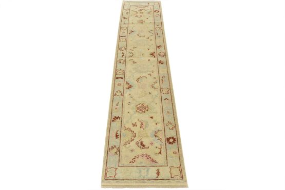 Anatolia Runner 2'8'' x 11'6'' Ivory Wool Hand-Knotted Oriental Rug