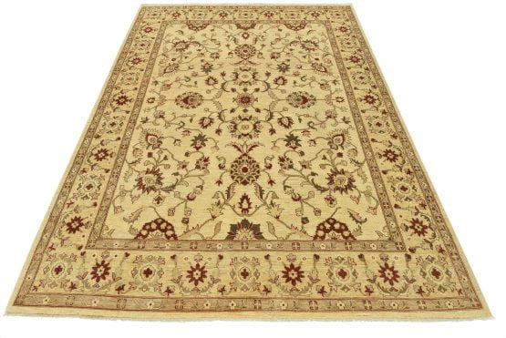 Ziegler Rug 9'1'' x 12' Beige Wool Traditional Hand-Knotted Oriental Carpet