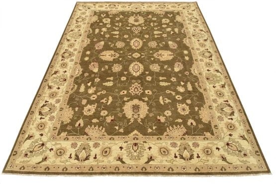 Ziegler Rug 9'4'' x 11'10'' Brown Wool Traditional Hand-Knotted Oriental Carpet