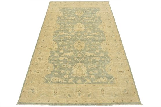 Ziegler Rug 5'2'' x 7'11'' Green Wool Traditional Hand-Knotted Oriental Carpet