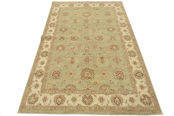 Ziegler Rug 5'8'' x 8'1'' Gray Wool Traditional Hand-Knotted Oriental Carpet