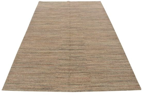 Contemporary Rug 9'2'' x 11'9'' Pink Cut/Loop Wool Hand-Knotted Carpet