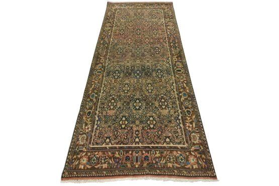 Hamedan Runner 3'11'' x 9'2'' Pink Wool Semi-Antique Tribal Hand-Knotted Rug